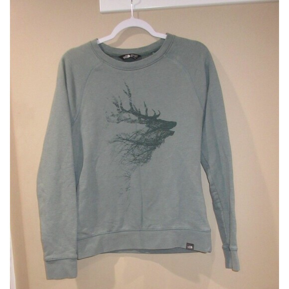 The North Face Elk Crewneck Sweatshirt Women's Medium Green - Picture 1 of 6